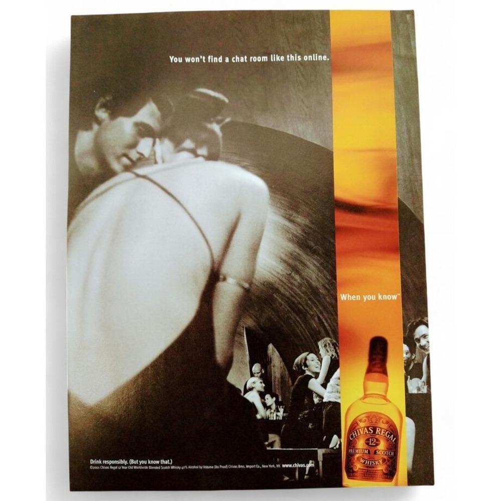 2001 Chivas Regal Scotch Whisky Print Ad You Won't Find A Chat Room Like This On